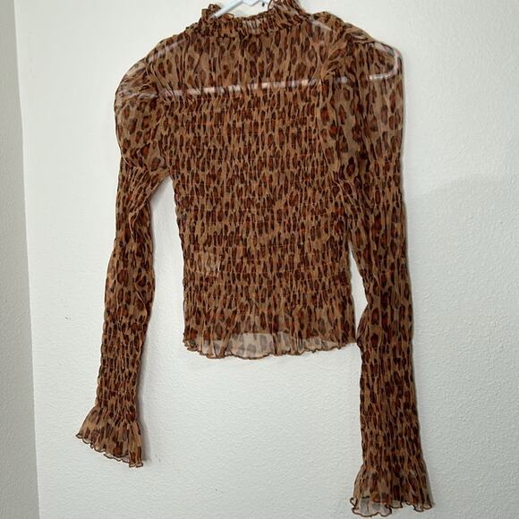 $88 NWT Free People Hello There Top Leopard Combo Size XS - Picture 8 of 9
